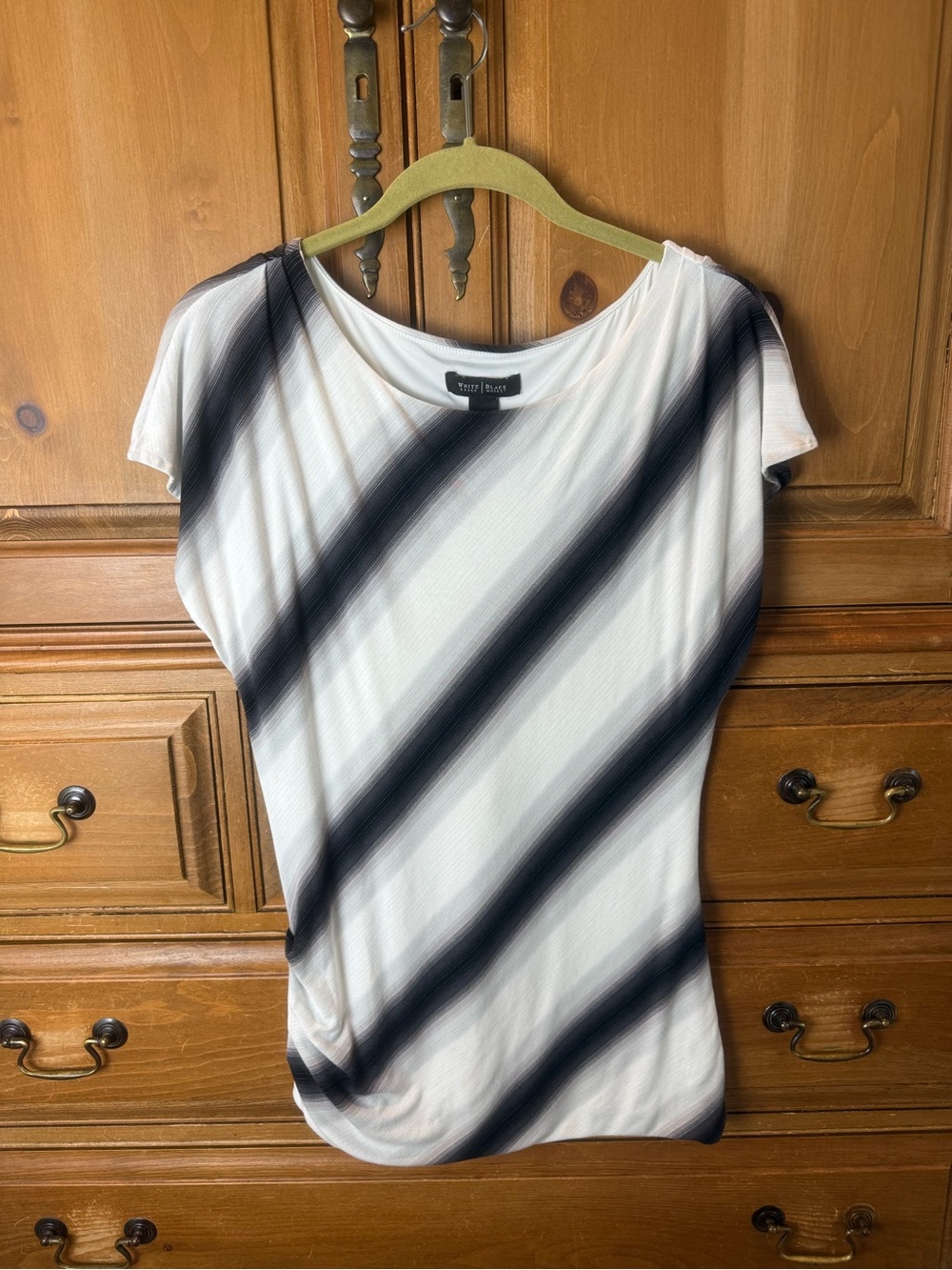 White House Black Market Diagonal Stripe Women's Blouse